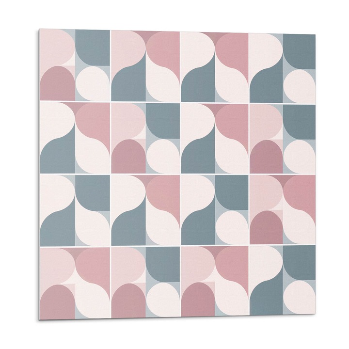 Öntapadó csempék, Wallfluent, Absztrakt geometrikus minta, Rózsaszín, 20x20x20, 010310410020000283021