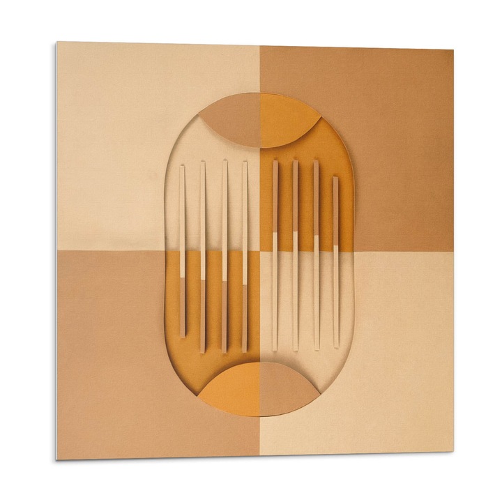 Öntapadó csempék, Wallfluent, Geometriai minta textúrával, Barna, 20x20x20, 010310410020000283027