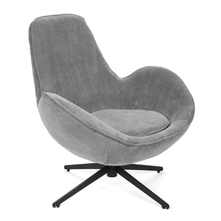 Въртящо се кресло LUNAIRE, сиво, 86x88x56см, с подвижна възглавница