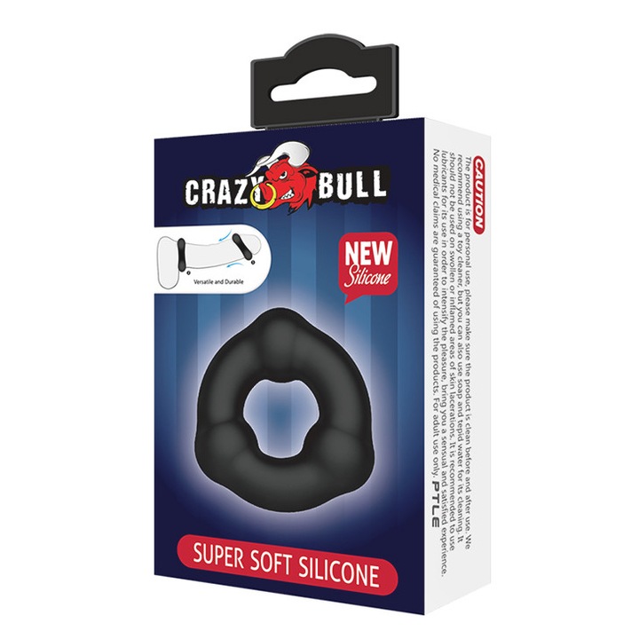 CRAZY BULL péniszgyűrű szett, szilikon, puha, kényelmes