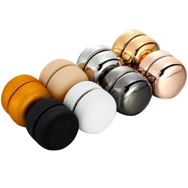 Set 8 Butoni Magnetici pentru Hijab, Multicolor, Metal, Aplicabilitate Variata