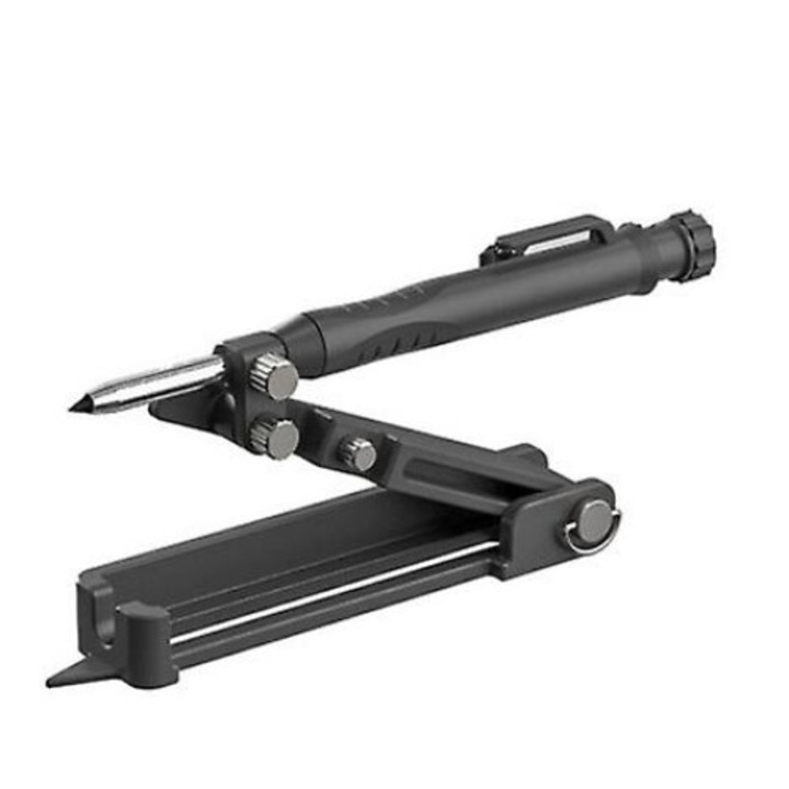 Instrument de trasare multifunctional cu creion pentru gauri adanci, set de unelte pentru copierea formelor neregulate, dimensiuni compacte.