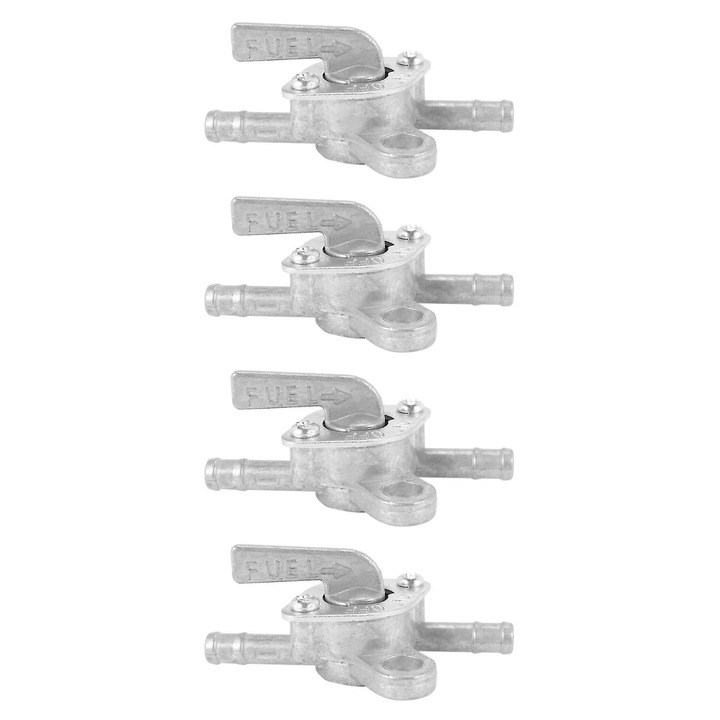 Комплект 4 горивни крана 6 мм за мотоциклети, ATV-та, размер 55x6 мм, цинк, устойчив на корозия