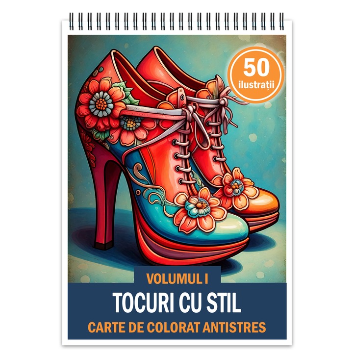 Антистрес книга за оцветяване, 50 илюстрации Heels with Style - том I, 106 стр., формат: A5, издателство Cadouri Legendare