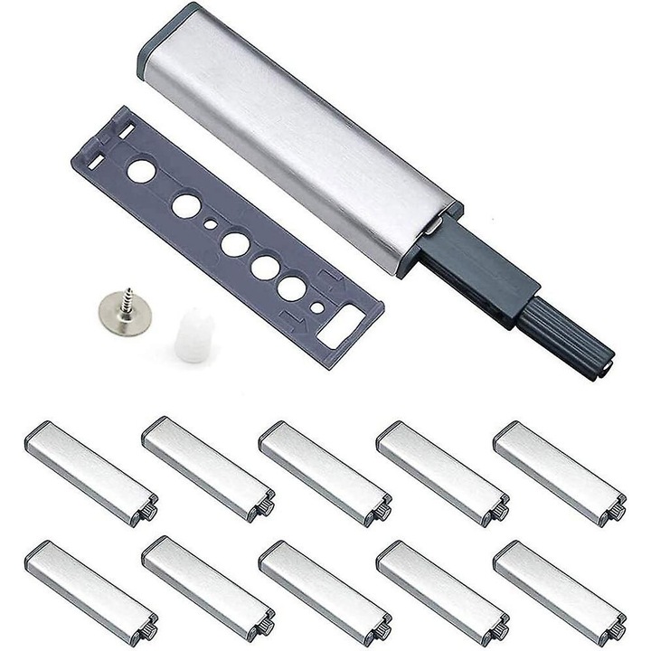 Amortizor usa, set 10 bucati, sistem de deschidere prin apasare, pentru usi si sertare, culoare: multicolor