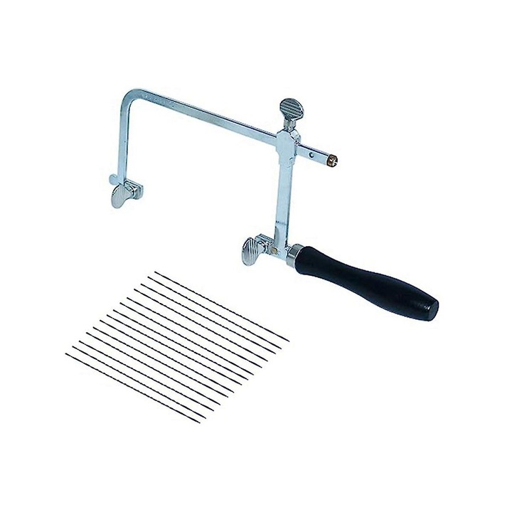 Set foarfeca pentru bijuterii cu 12 lame, ajustabil, argintie/neagra, 20x8.8cm