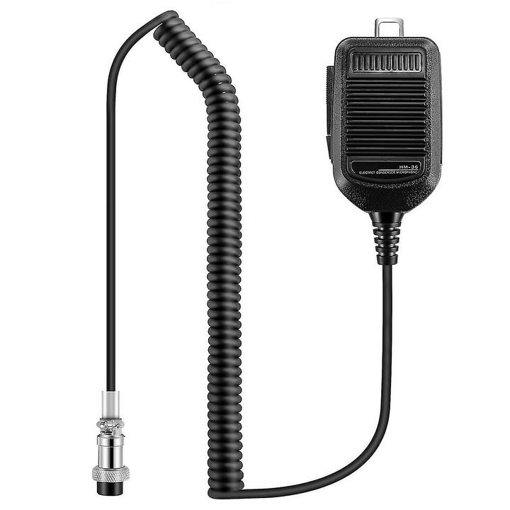 Microfon de mana HM-36 pentru radio ICOM, culoare neagra, 8 pini, material PC + metal