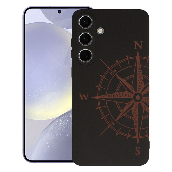 BestCase® Husa pentru Samsung Galaxy S25, Premium Slim Silicon 1.2MM, Compass, Microfibra in interior, Antisoc, Protectie camera si ecran, 1938306 PB 971