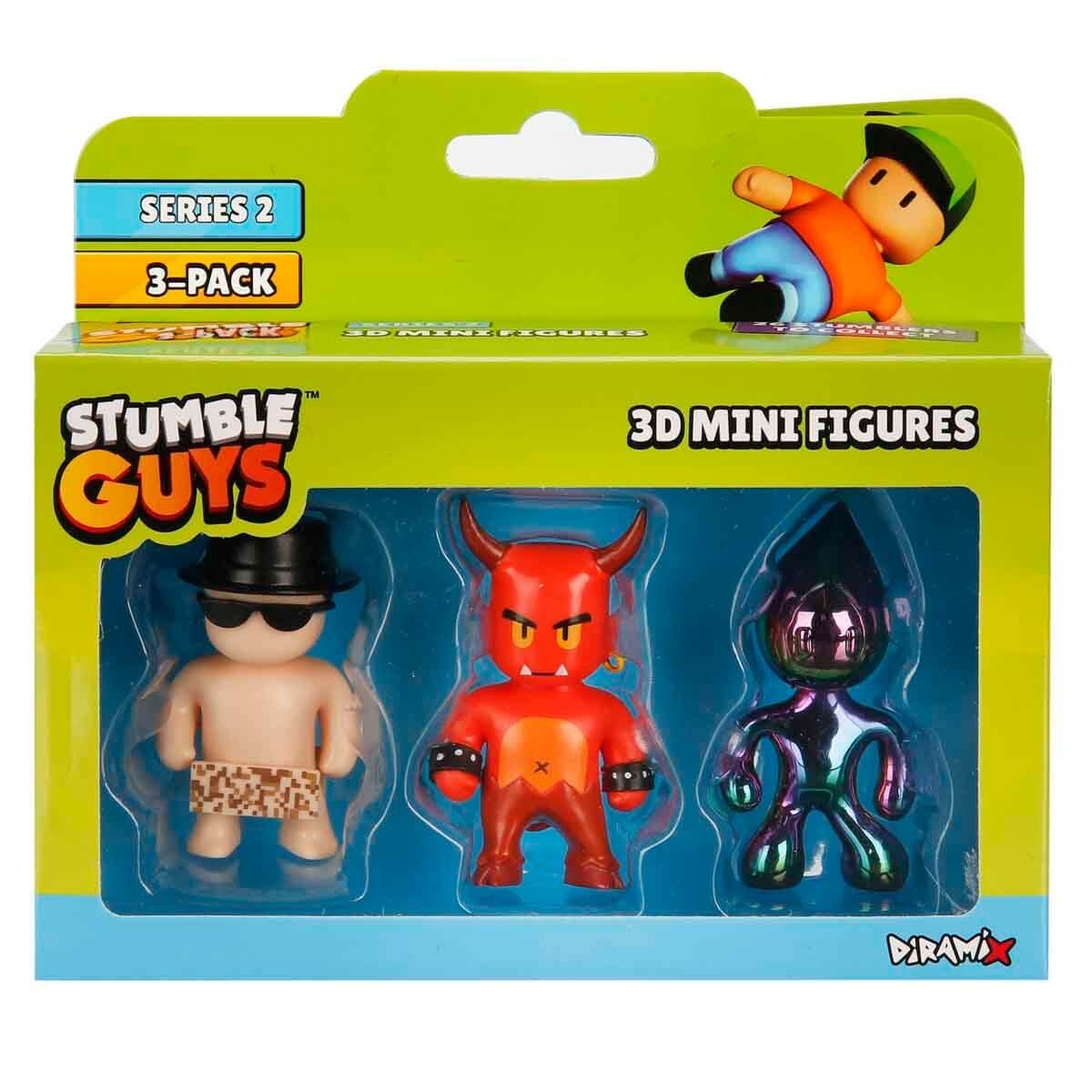 Set 3 mini figurine Stumble Guys 3D, Seria 2 - The Free Spirit