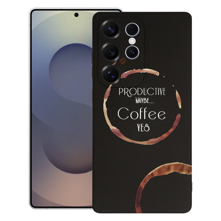 BestCase® Husa pentru Samsung Galaxy S25 Ultra, Premium Slim Silicon 1.2MM, Coffee, Microfibra in interior, Antisoc, Protectie camera si ecran, 1938308 PB 33