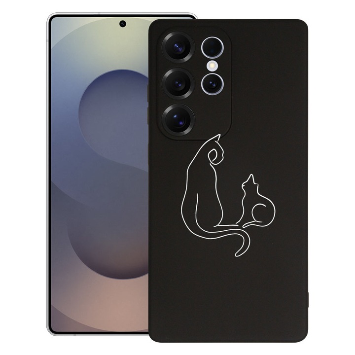 BestCase® Husa pentru Samsung Galaxy S25 Ultra, Premium Slim Silicon 1.2MM, Abstract Cat, Microfibra in interior, Antisoc, Protectie camera si ecran, 1938308 PB 738