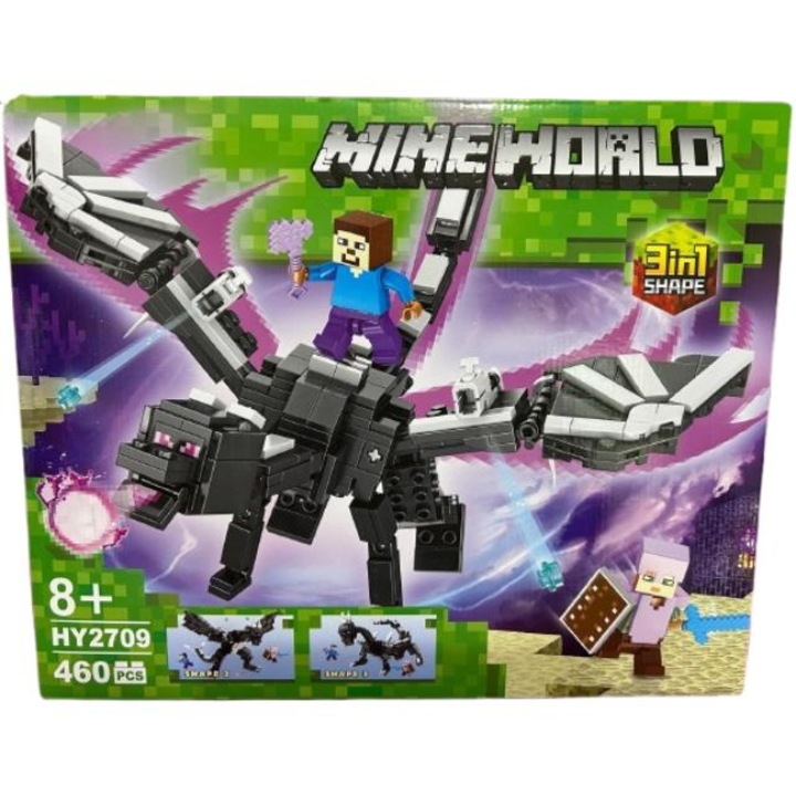 Конструктор MineWorld, 460 части, форма 3в1, многоцветен, 8+