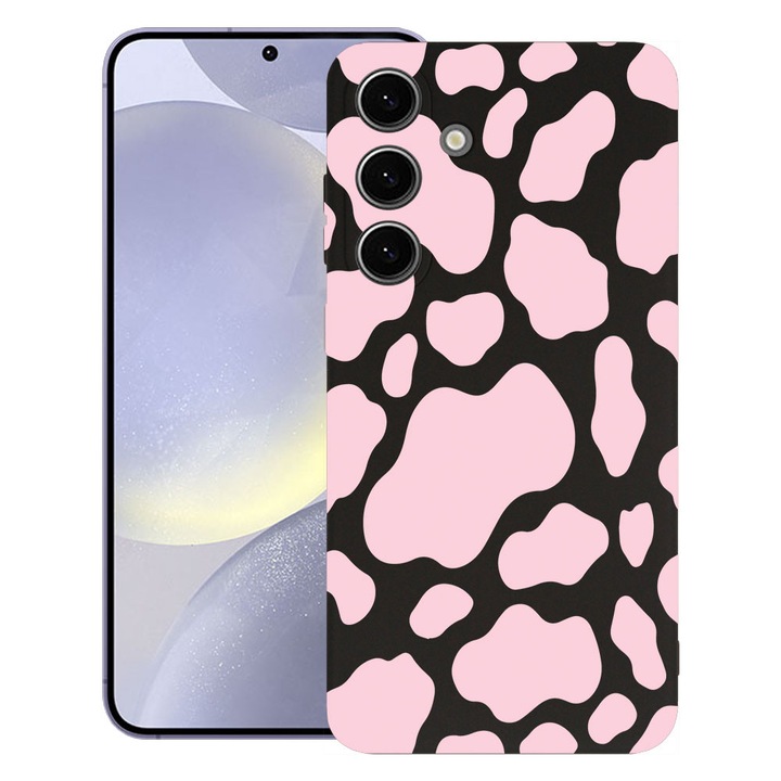 BestCase® Husa pentru Samsung Galaxy S25, Premium Slim Silicon 1.2MM, Pink Cow, Microfibra in interior, Antisoc, Protectie camera si ecran, 1938306 PB 786