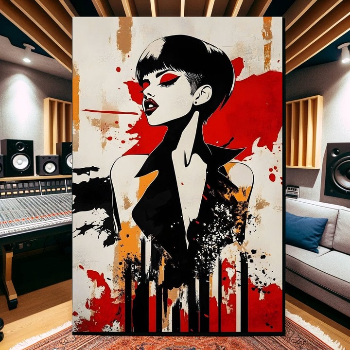 Първокласна картина на платно, LuxCanva® G1111, Art of Rebellion, 40 X 60 CM, 100% памучно платно 400g/m2, дървена рамка, червено, графити, игра, улица, хаос, цвят, съблазън, бунтовник, картина, изложба, всекидневна, спалня