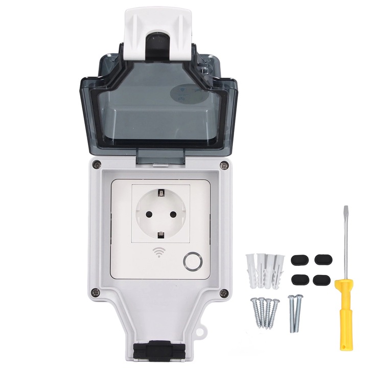 Priza inteligenta WiFi de exterior, impermeabila IP66, 16A, 110-250V, tip 86