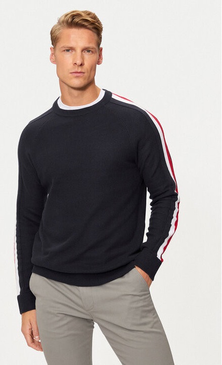 Férfi pulóver, Hechter Paris, 304694905, pamut, kék, Kék