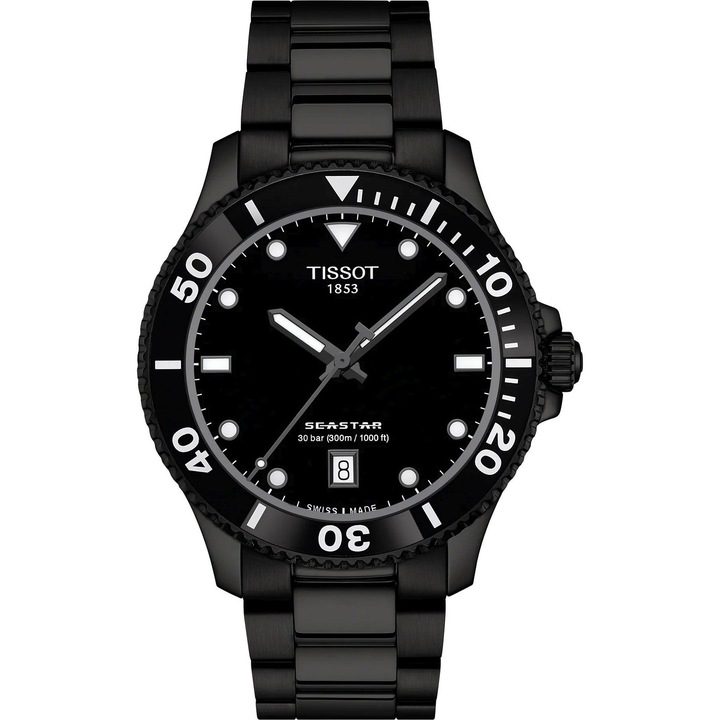 Ceas Tissot Seastar 1000, Quartz, negru, inox