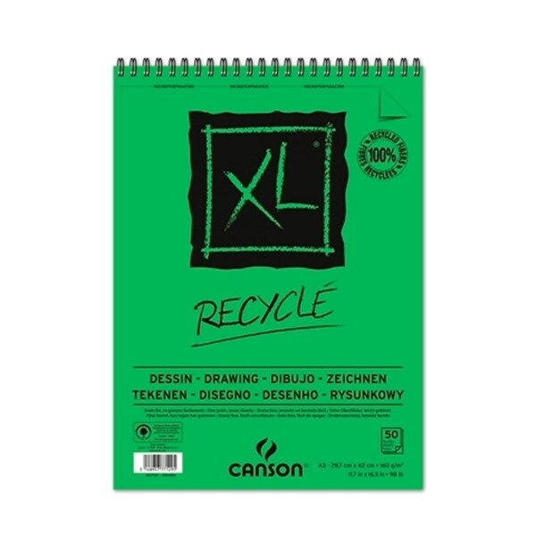 Album desen cu spira (lat. mica), XL Recycled, A3, 160g/mp, 50 file, CANSON
