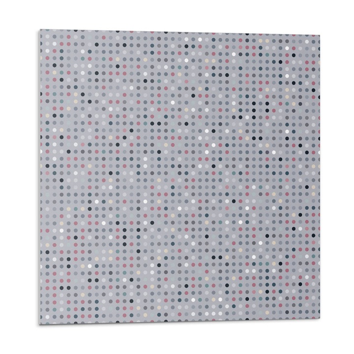 Panou lipibil perete, Wallfluent, Model cu puncte colorate, Gri, 4x50x50, 010310410040000033477