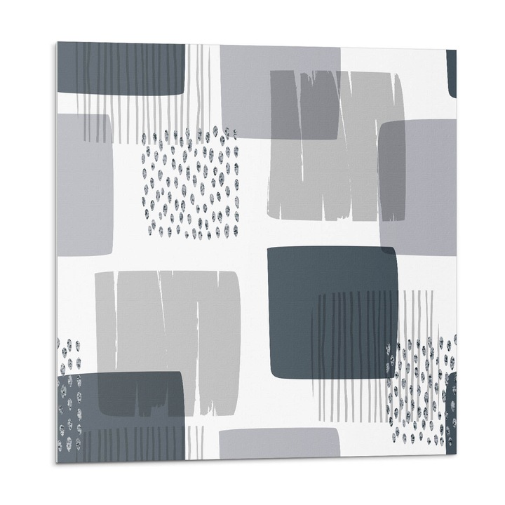 Öntapadó dekoratív panel, Wallfluent, Absztrakt geometrikus minta, Szürke, 4x50x50, 010310410040000033500