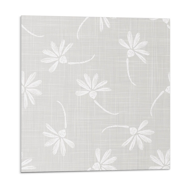 Öntapadó csempék, Wallfluent, Virágmintás a háttérben, Szürke, 20x20x20, 010310410020000033450