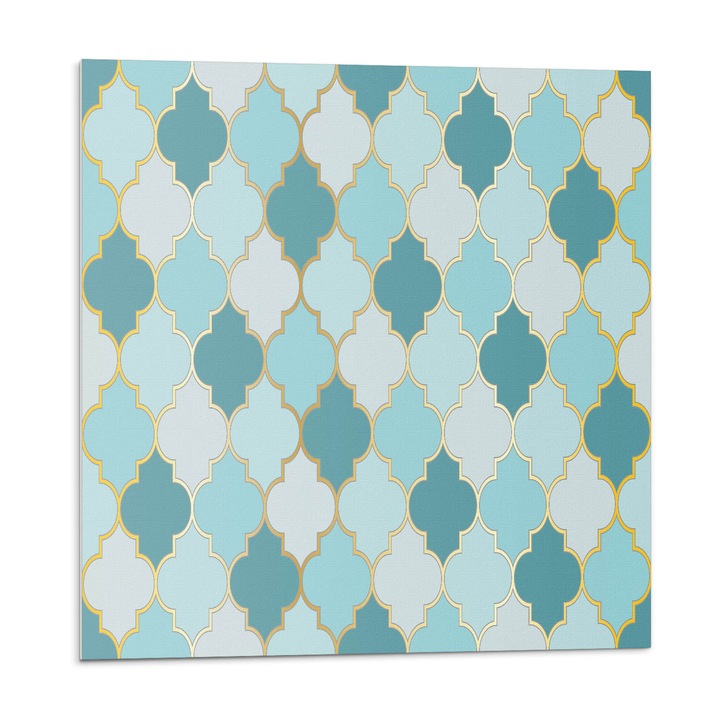 Öntapadó csempék, Wallfluent, Hullámos formájú minta, Türkiz, 20x20x20, 010310410020000033349