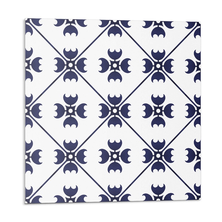 Öntapadó csempék, Wallfluent, Stílusos geometrikus minta, Tengerészkék, 20x20x20, 010310410020000033463