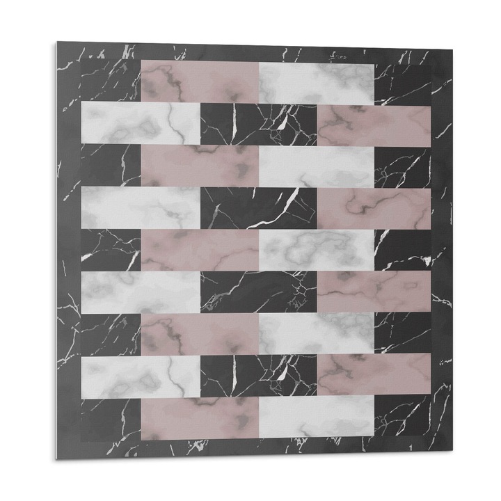 Öntapadó csempék, Wallfluent, Márvány csempe minta, Fekete, 20x20x20, 010310410020000020237