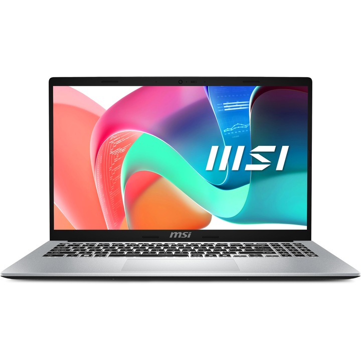 Лаптоп MSI Modern 15 F13MG с Intel Core i5-1334U (0.9/4.6GHz, 12M), 16 GB, 512GB M.2 NVMe SSD, Intel Iris Xe Graphics, Free DOS, Сребрист