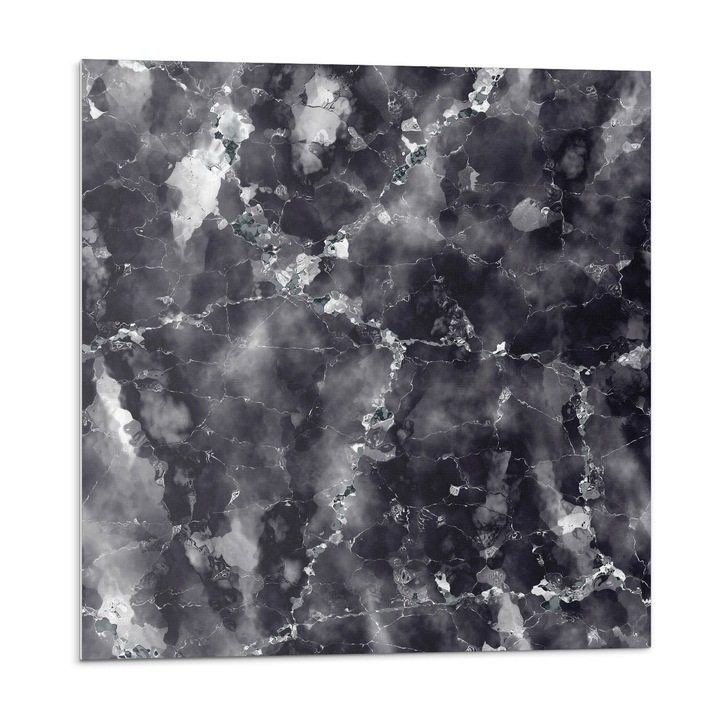 Öntapadó dekoratív panel, Wallfluent, Márvány mintás erekkel, Fekete, 4x50x50, 010310410040000033393