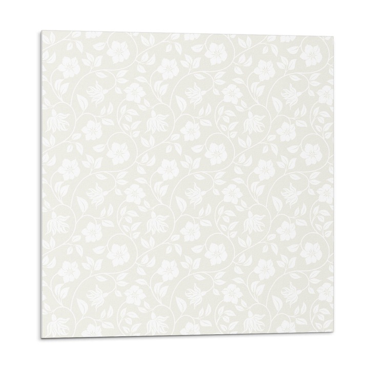 Öntapadó csempék, Wallfluent, Virágmintás a háttérben, Krémszín, 20x20x20, 010310410020000030476