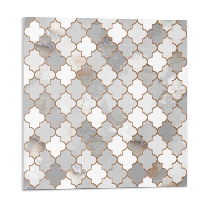 Öntapadó dekoratív panel, Wallfluent, Mozaik minta formákkal, Szürke, 4x50x50, 010310410040000033475