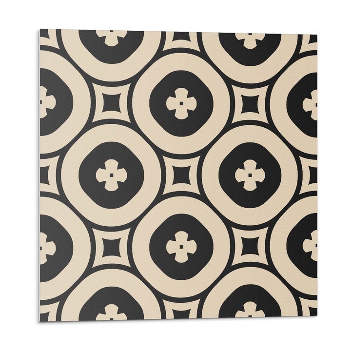 Faianta autocolanta, Wallfluent, Model geometric cu patrate, Negru, 20x20x20, 010310410020000033469