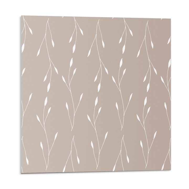 Panou decorativ autoadeziv, Wallfluent, Model de plante delicat, Bej, 4x50x50, 010310410040000033556