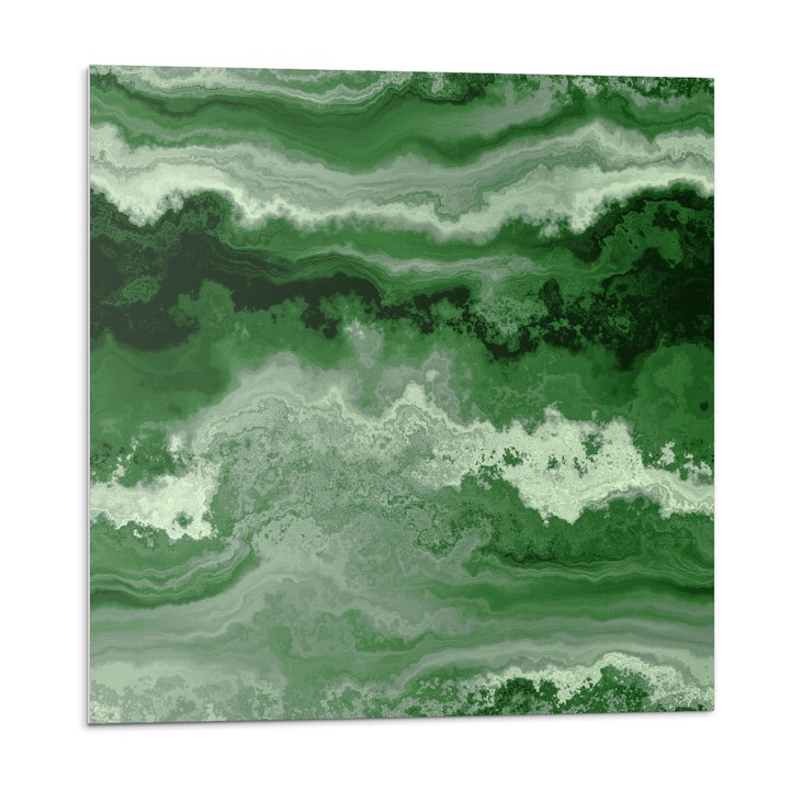 Dekoratív vinil panel, Wallfluent, Természetes hullámok minta, Zöld, 4x50x50, 010310410040000074185