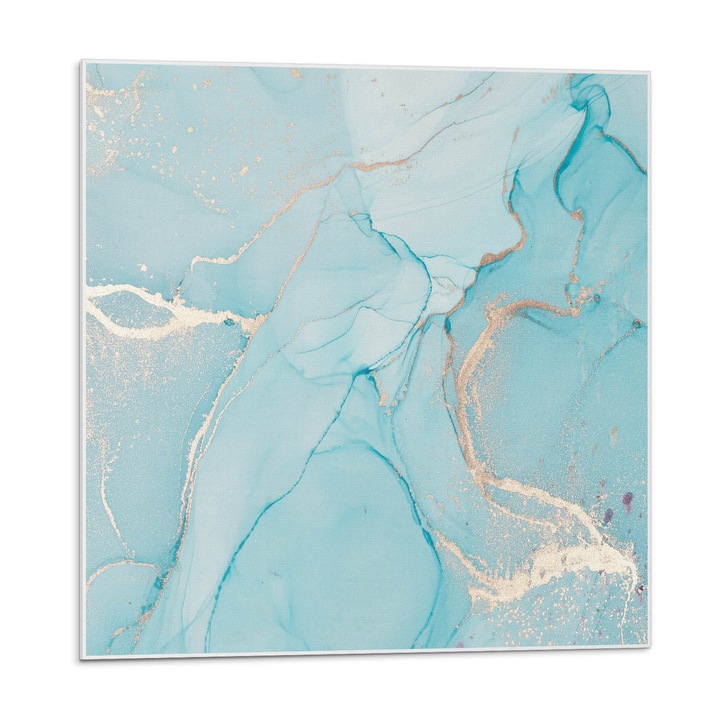 Öntapadó csempék, Wallfluent, Absztrakt folyadék minta, Türkiz, 20x20x20, 010310410020000088514