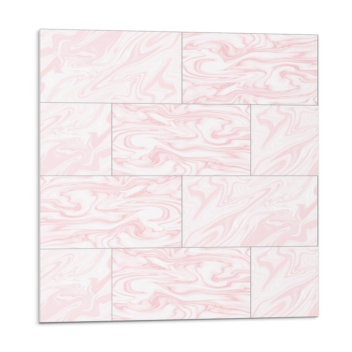 Öntapadó dekoratív panel, Wallfluent, Márvány minta hullámokkal, Rózsaszín, 4x50x50, 010310410040000057051