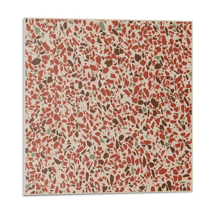 Panou vinil decorativ, Wallfluent, Model abstract de piatra, Rosu, 4x50x50, 010310410040000077426
