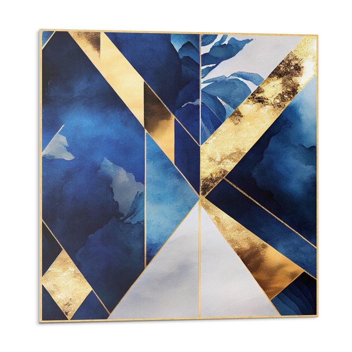 Dekoratív vinil panel, Wallfluent, Geometria árnyalatokban, Tengerészkék, 4x50x50, 010310410040000279372