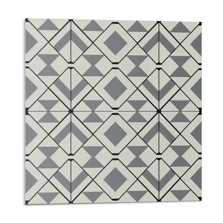 Faianta autocolanta, Wallfluent, Model geometric cu diamante, Gri, 9x30x30, 010310410010000282972