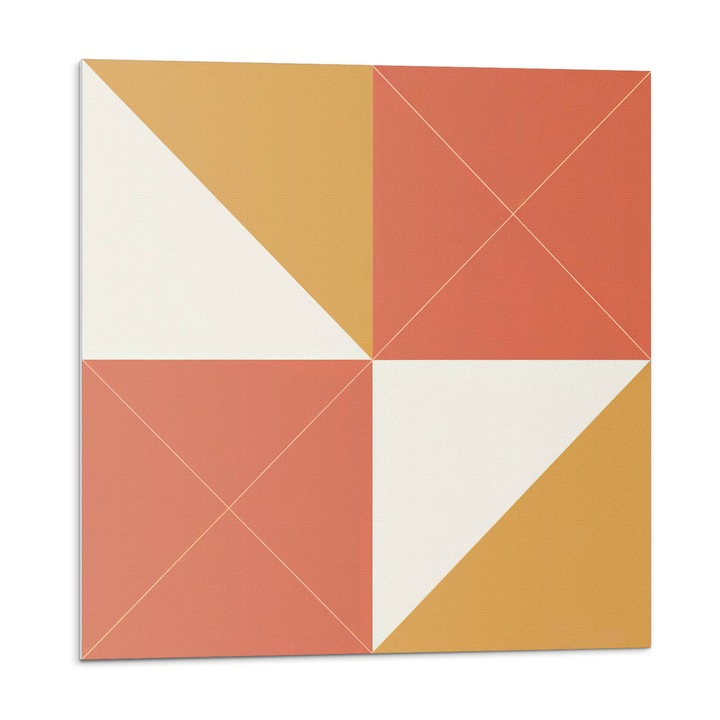 Dekoratív vinil panel, Wallfluent, Geometria meleg tónusokkal, Narancssárga, 4x50x50, 010310410040000282952