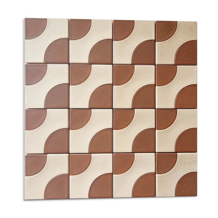 Öntapadó csempék, Wallfluent, Geometrikus csempe mintákkal, Barna, 20x20x20, 010310410020000282910