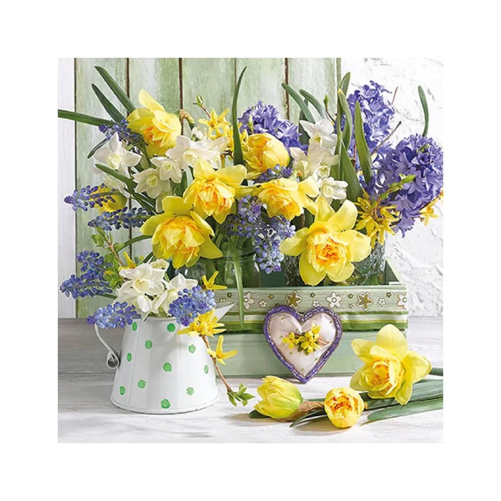 Servetele masa 33x33cm Mix of flowers FSC Mix