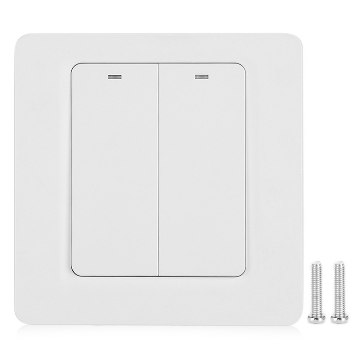 Comutator dublu pentru control vocal, compatibil cu aplicatia Tuya, 110-240V