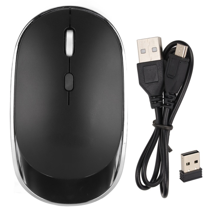 Mouse wireless ergonomic 2.4G, 3 DPI, 500mAh, design subtire