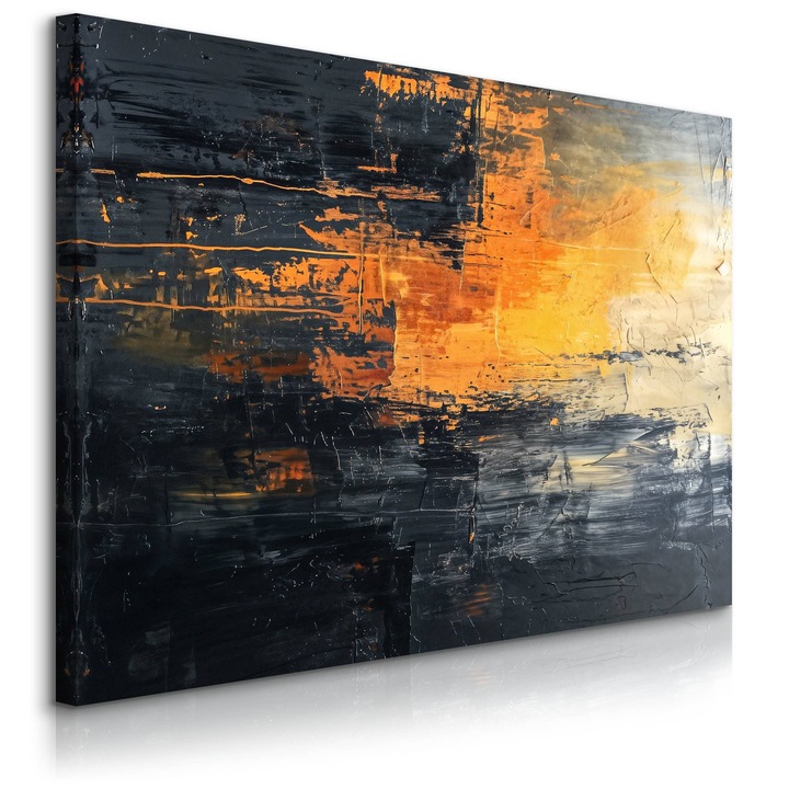 Стенопис, за всекидневна, абстрактна имитация, 120 cm x 80 cm, боя в модерен стил