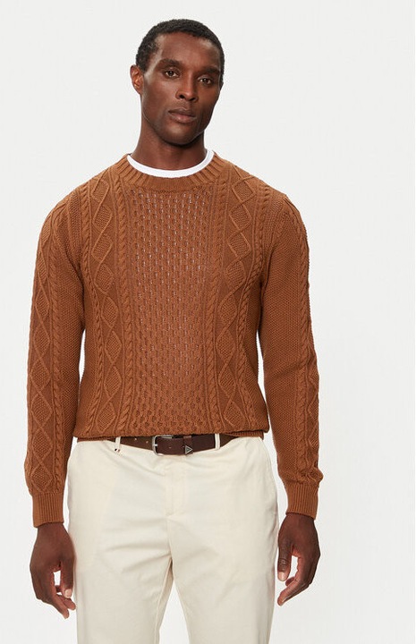 Férfi pulóver, Matinique, 304424182, Pamut, XL INTL, Barna