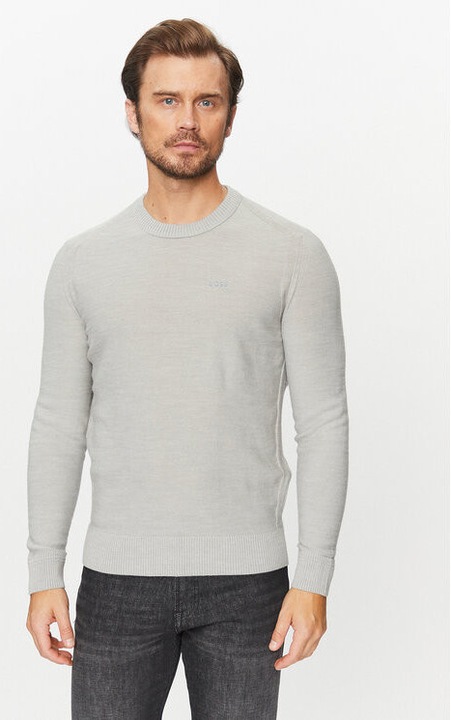 Férfi pulóver, Boss, 303387822, Gyapjú/Akril, 3XL INTL, Szürke