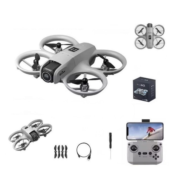 Drona SkyTechs® Combolight CZ06 professional 8K HD 180° Camere duale 5G WIFI motoare brushless evitarea obstacolelor FPV pliabile Quadcopter
