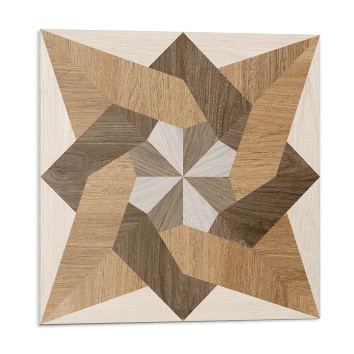 Öntapadó csempék, Wallfluent, Sokszögű fa mozaik, Barna, 20x20x20, 010310410020000283224